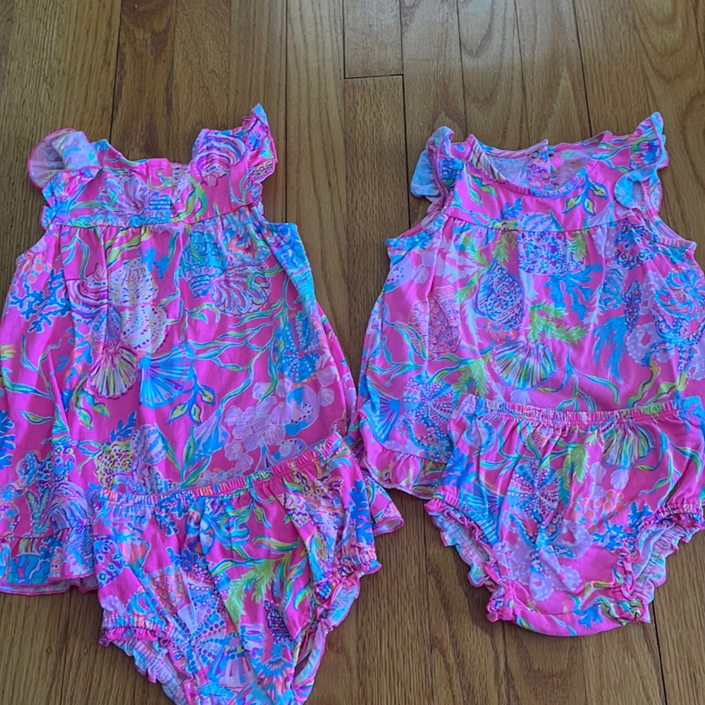 Lilly Pulitzer baby shift dress pink matching bloomers